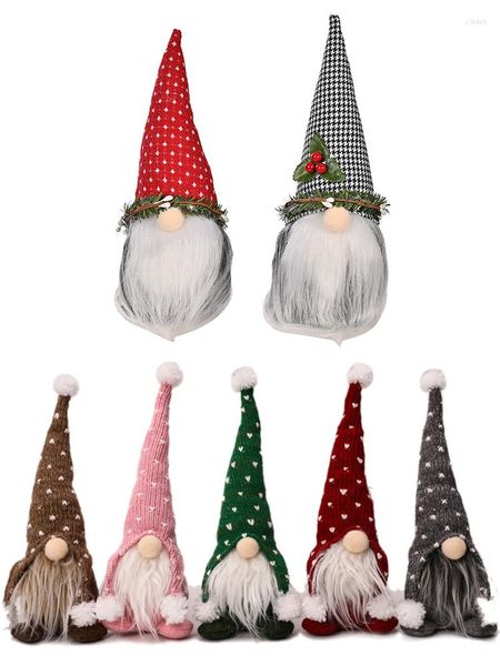 Décorations de Noël Cyuan Capuchon sans visage Santa Petit Rudolph Pendentif Enfants Noël Cadeau Fenêtre Décoration Peluche Poupée Année Fête Decor2022