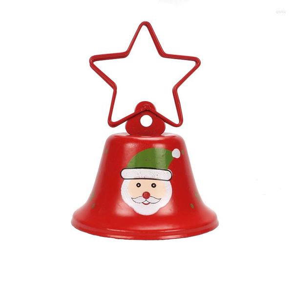 Adornos navideños Decoración 1pc Santa Claus Metal Pequeño cascabel para el hogar 10cm 7.5cm Adornos de árbol Uobycr