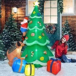 Kerstversiering Decoratie 2,1 m Opblaasbare Spree Tree Pop Creatieve Kerstman Puppy Binnenplaats Decor Humor Toy202r