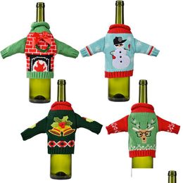 Décorations De Noël Décoration Chandail Tricoté Bouteille De Vin Er Bonhomme De Neige Cerf Ornements De Table Pour La Maison Nouvel An Cadeau Xbjk2107 Drop Deli Dhksl