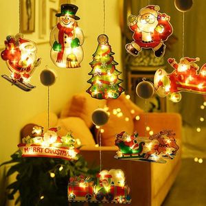 Kerstdecoraties Decoratie Lichten Holiday Dress Shop Raam Scene Layout Suction Cup Kleine ornamenten Decor Festival Supplieschristmas