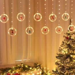 Decoraciones navideñas Luces de decoración Sala de cuerdas LED Elemento colorido Colgante Globo Tira de hielo 231025