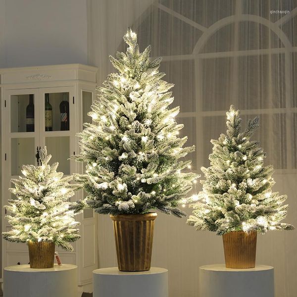 Décorations de Noël Décoration De Luxe Simulation Pointe De Neige Crypté Arbre Fenêtre Centre Commercial Accessoires Scène Creative Home Decor