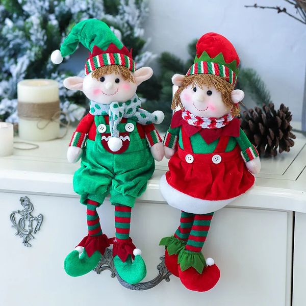 Decoraciones navideñas Decoración de peluche Elf Doll Adornos Niños Niñas Elfos Juguete para el año Decoración del árbol del hogar Regalo para niños 231017
