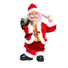 Kerstversiering decoratie Santa Claus draagt ​​een masker Elektrische muziek pop ornamenten kinderen poppen Kerstcadeaus voor thuisjaar 2022
