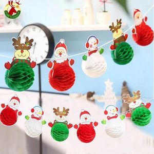Décorations de Noël Fournitures de décoration Papier en nid d'abeille Balle de traction Pull Prac