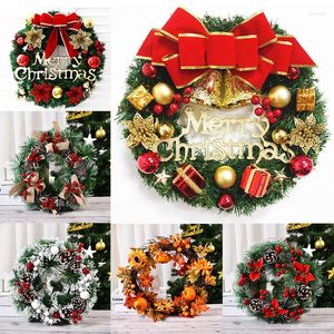 Decoraciones navideñas Corona de flores decorativa Colgante Copo de nieve Campanas de pino Plantas artificiales Regalos de bricolaje Boda Holiay Accesorios nupciales