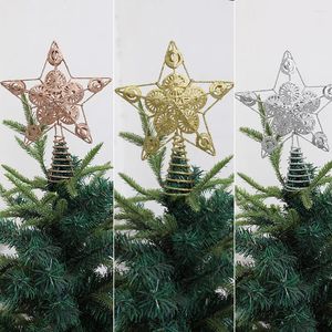 Decoraciones navideñas, adornos delicados y atractivos para la parte superior del árbol, estrella con brillo, mano de obra fina, Navidad, para festivales