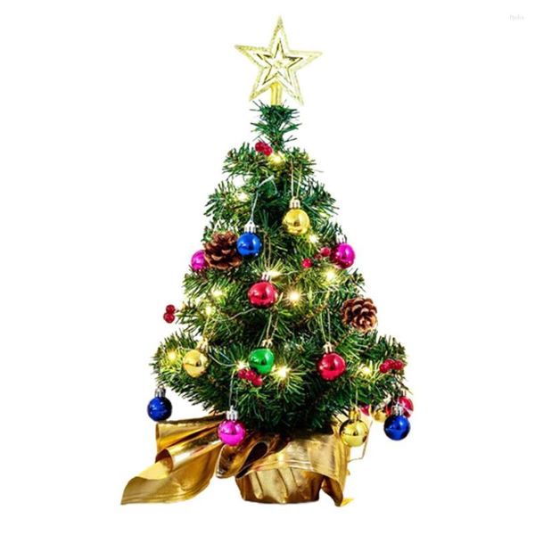 Decoraciones navideñas Decoración de escritorio Verde para regalos Patios de PVC Cono de pino iluminado Crear una atmósfera Árbol de ventana con luces