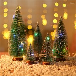 Adornos navideños Escritorio Mini Árbol LED artificial Adornos pequeños Diseño de escena Tienda Ventana Configuración Regalos