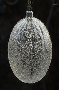 Décorations de Noël diamètre6cm en verre rayé Globe transparent avec des chips ornement de pendentif arbre ball11550530