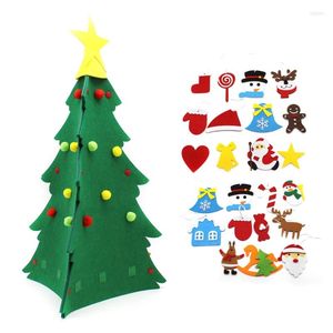 Decoraciones navideñas DIY 3D Árbol de fieltro Decoración Adornos de Papá Noel Regalos de año para niños L4MB