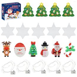 Kerstdecoraties Diy Crafts Set Tree Snowflake Pendant met lichte strip kunsten en voor het jaar verjaardag