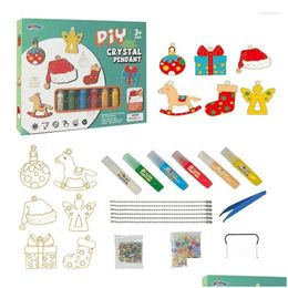 Décorations de Noël DIY Crystal Paint Arts Artisanment Set Pendant PEINTURE KIT CADEAU CADEAU POUR CAPPORTS ANNIVERSAIRES ENFANTS DRO