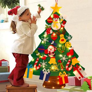 Décorations de Noël DIY feutre arbre de noël joyeux noël décorations pour la maison noël ornement noël Navidad cadeaux père noël année arbre 231113