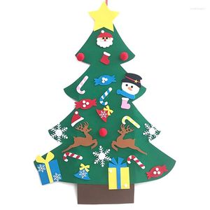 Décorations de Noël bricolage arbre en feutre artificiel tenture murale ornements année cadeaux jouets pour enfants