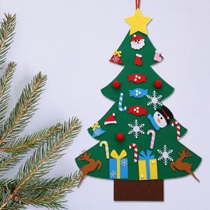 Décorations de Noël DIY Feutre Arbre Joyeux Pour La Maison Ornements De Noël Cadeau Père Noël Année Arbres