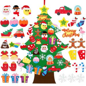 Décorations de Noël DIY Feutre Arbre Joyeux pour la maison Ornements de Noël Navidad Cadeau de Noël Bonne année 2023 221123