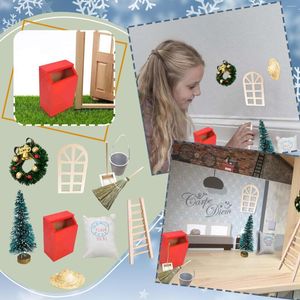Kerstdecoraties Diy mini miniatures Resin Desktop Ornament Doll House Dollhouse Theme Decoratie Crafts Sets Game Toys