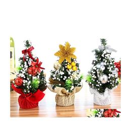 Kerstdecoraties Diy Tree 20 cm Mini Red Gold Sier Decoratietafel Desktop Home Kinderen Geschenken Drop levering Tuin Feestelijke feest Su Dhpyl