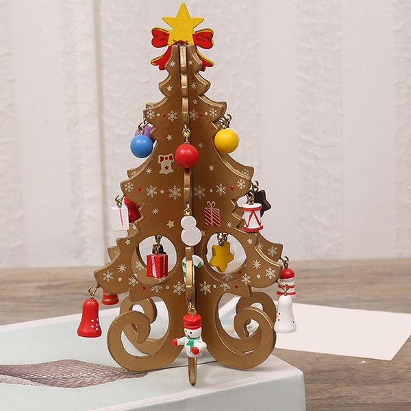 Décorations de noël bricolage arbre fait à la main, décorations de bureau, aménagement de scène stéréo en bois, cadeaux pour enfants