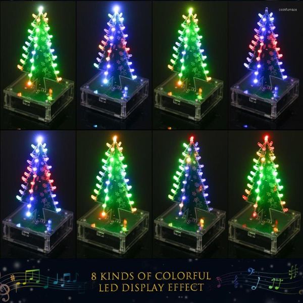 Decoraciones navideñas DIY Kits para hacer árboles Módulo electrónico Navidad con música Año Feliz para el hogar