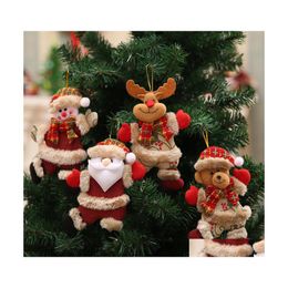 Kerstdecoraties pop hangt ornamenten Diy Xmas cadeau Santa Claus Snowman Tree hanglagers Hang voor Home Noel Natal WLL547 Drop Dhyn5