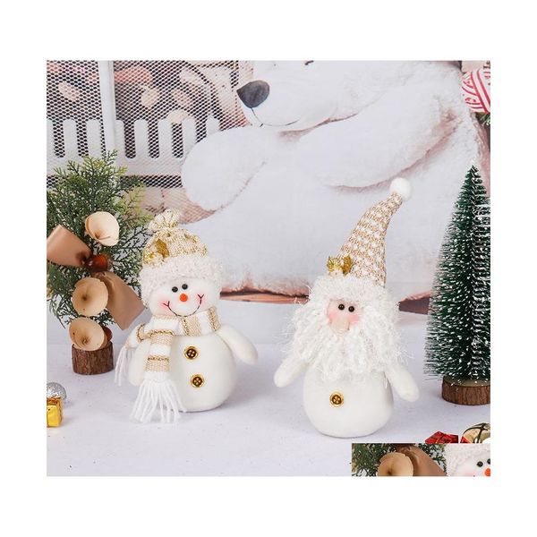 Décorations de Noël Poupée Peluche Santa Snow Man Ornements Joyeux Noël Décoration pour la maison 2021 Cadeaux Année 2022 Drop Livraison Jardin F Dhvmp