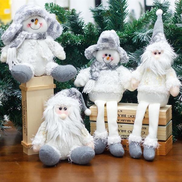 Muñeco de adornos navideños sentado/patas largas Santa Claus Gnomo muñecos de peluche decoración para el hogar niños regalo de Navidad ornamento 2022 Noel