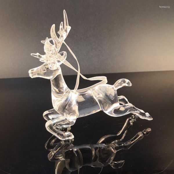 Décorations de Noël DONGLIN Est Acrylique Belle Cerf Pendentif En Plastique Transparent Running Arbre Décoration