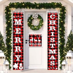 Kerstdecoraties deur decoratie vrolijk banner decor voor huis hangende ornament navidad happy year cadeau 221123