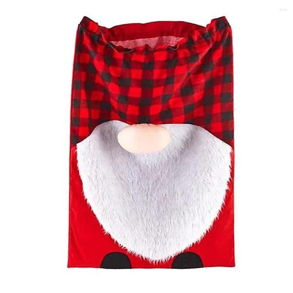 Bolsas con cordón para decoración navideña, bolsa de regalo de gran tamaño con dibujos animados, muñeco sin rostro, bolsa de almacenamiento, decoración del Festival de Papá Noel