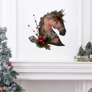 Kerstdecoratie Dressuur Trojan Horse Hoofd Deur Hanger Krans voor Home Indoor Party Kinderen Geschenken