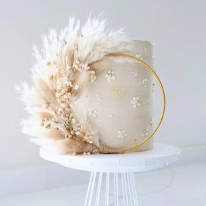 Kerstversiering Gedroogde Bloemen Bloemenring Voor Taartdecoratie Natuurlijk Pampasgras Krans Bruiloften Verjaardagen Knutselen Thuis Boho Babyshower Decor 231128