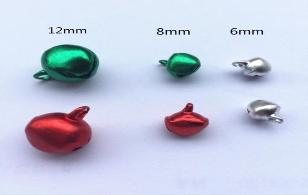 Décorations de noël goutte 100 pièces 6mm 8mm 12mm argent vert rouge aluminium Jingle cloches charmes laçage cloche bijoux à bricoler soi-même faisant artisanat 7889158