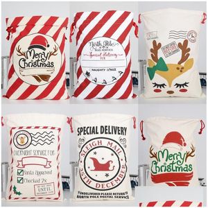 Kerstdecoraties DString Geschenkzakken Nieuwe zware Santa Canvas Claus Sack For Kids Kerst Druppel Delivering Home Garden Feestelijke feestje Dhhui