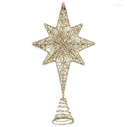 Christmas Decorations Acht puntige Star Tree Topper Xmas Ornament Toppers voor Home Party Projector Decoration