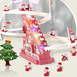 Kerstversiering Elektrische klimladder Kerstmanpop Kinderen Muziekspeelgoed Glijbaan Kerstornament Decoratie Woondecoratie 2024 Jaar Geschenk 231117