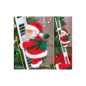 Kerstdecoraties Elektrische klimladder Santa Claus Figurine Ornament Xmas Party Diy Crafts Festival Navidad Drop Delivery Ho Dh1fg