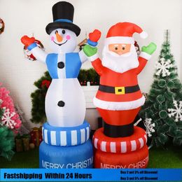 Décorations de Noël Jouet gonflable de Noël rotatif électrique Santa Bonhomme de neige Décoration de Noël Cadeau de l'année en plein air pour les enfants 231208