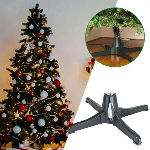 Décorations de Noël Support d'arbre rotatif électrique Supports d'arbres artificiels pour jardin intérieur salon extérieur