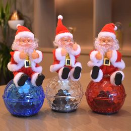 Kerstversiering Elektrisch Kerstman Gloeiend Kleurrijk Roterend Bal Muziek Kerstdorp Decor Pop Creatief Cadeau Kerstmis Kinderspeelgoed 230831