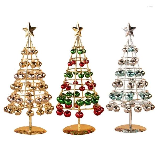 Décorations de Noël élégant petit arbre en métal artificiel avec cloches colorées 39 cm/15,4 pouces