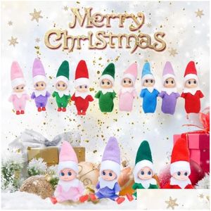 Kerstdecoraties elf baby's met dummy beweegbare armen poten poppenhuis accessoires pvc vilt baby ees poppen drop levering home gard dh8kf