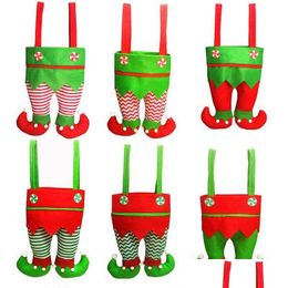 Kerstversiering Elf Candy Bags Santa Spirit Treat Pocket Decor Holiday Party Gifts Xmas Decoration Jk2010Xb Drop Delivery Home Dhngw