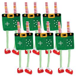 Decoraciones navideñas Pantalones de elfo Bolsas de tratamiento Conjunto de 6 regalos para niños Fiestas navideñas Maestros Entrega directa Otw7p