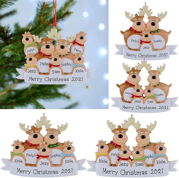 Adornos navideños Elk Family Decoration Cute Deer Party Winter Christmas Gift Tree Ornament para el hogar 2022 YearChristmas