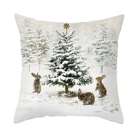 Décorations de Noël Housse de coussin d'arbre d'élan Joyeux pour la maison Noël Navidad Natal Cadeaux Ornement de Noël Année 230908