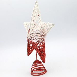 Kerstdecoraties verbeteren de sfeer opvallende kleurrijke LED Tree Top Star gloeiend ornament voor thuis