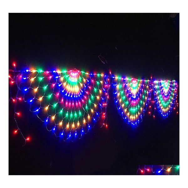 Décorations De Noël EU / US Plug 3 Peacock Mesh Net Led Guirlande Lumineuse En Plein Air Fée Guirlande Pour La Décoration De Fête De L'année De Mariage Drop D Dh6Gm